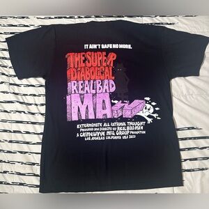 Real Bad Man Heavyweight Black and Purple Short Sleeve T Shirt